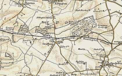Old map of Grafham in 1901