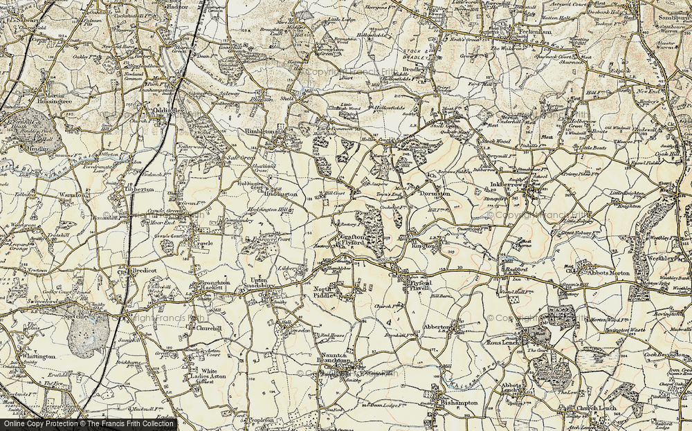 Old Map of Grafton Flyford, 1899-1902 in 1899-1902