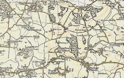 Old map of Grafton Flyford in 1899-1902