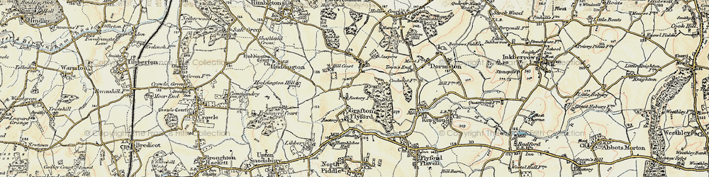 Old map of Grafton Flyford in 1899-1902