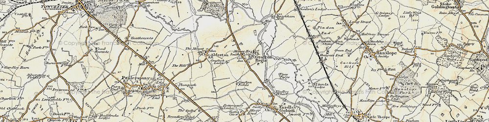 Old map of Grafton Regis in 1898-1901