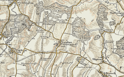 Old map of Grafton Underwood in 1901-1902