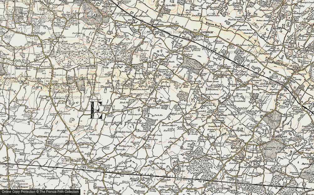 Old Map of Historic Map covering Blackpit Wood in 1897-1898