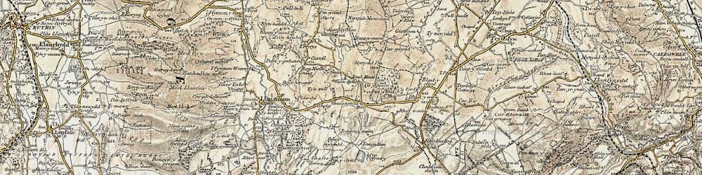 Old map of Tyddyn Waen in 1902-1903