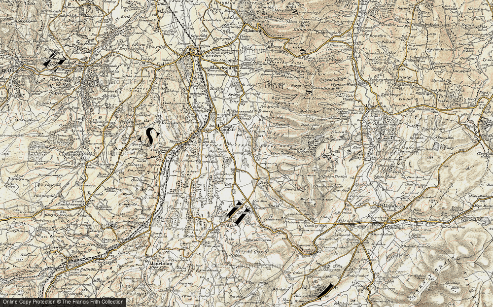 Old Map of Historic Map covering Pentre Côch in 1902-1903