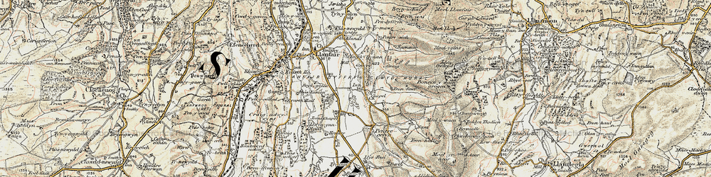 Old map of Pentre Côch in 1902-1903