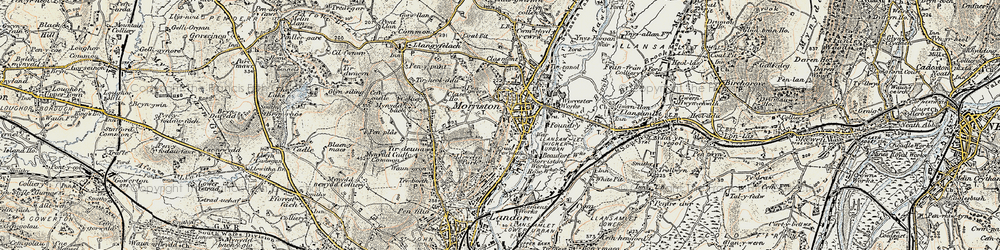Old map of Graig Trewyddfa in 1900-1901