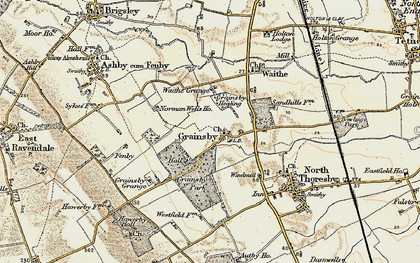 Old map of Grainsby in 1903-1908