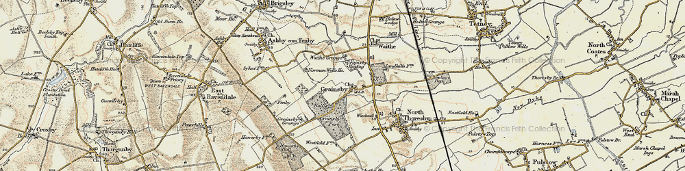 Old map of Grainsby in 1903-1908