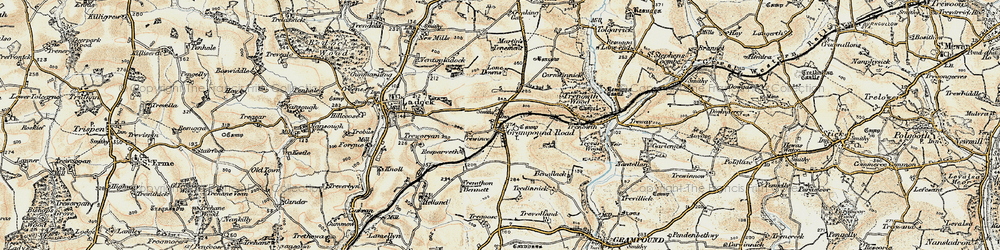 Old map of Grampound Road in 1900
