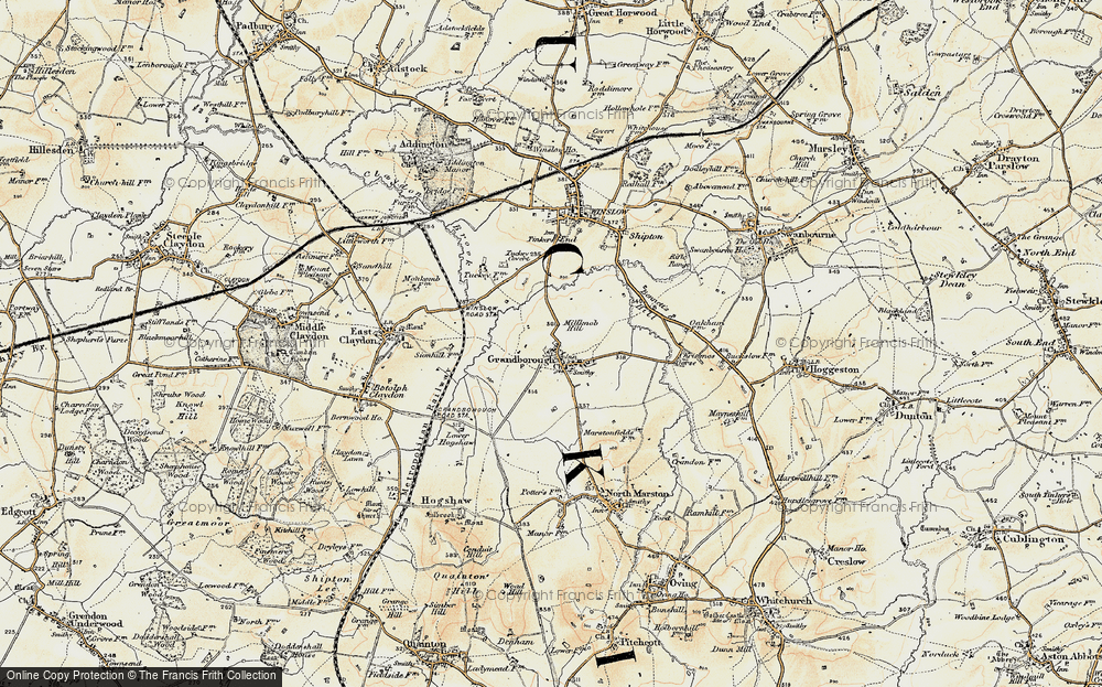 Old Map of Granborough, 1898 in 1898