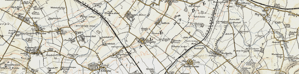 Old map of Granby in 1902-1903