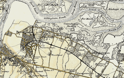 Old map of Grange in 1897-1898