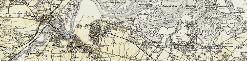 Old map of Grange in 1897-1898