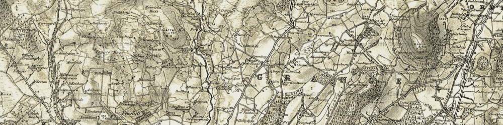 Old map of Grange Crossroads in 1910
