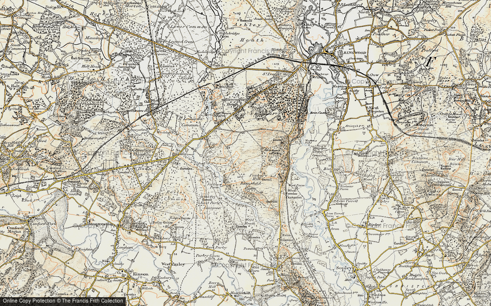 Old Map of Historic Map covering Barnsfield Heath in 1897-1909