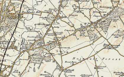 Old map of Grange Hill in 1897-1898