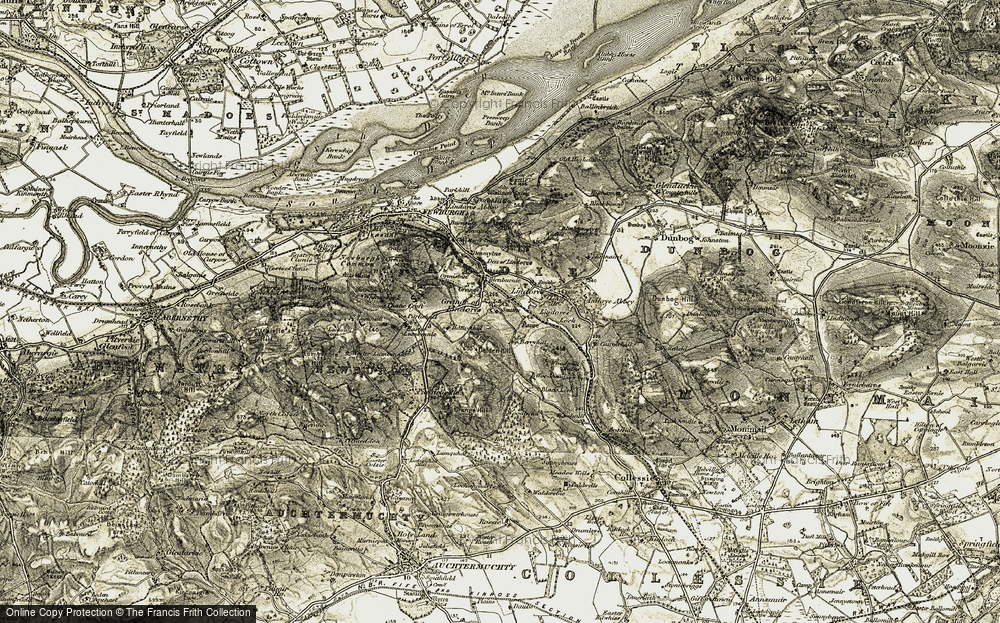 Old Map of Grange of Lindores, 1906-1908 in 1906-1908