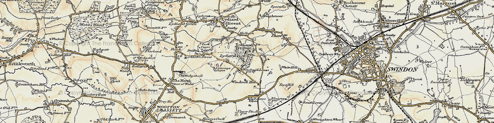 Old map of Grange Park in 1898-1899