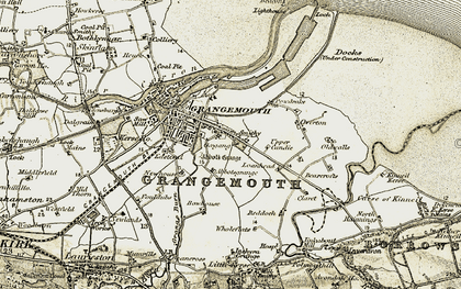 Old map of Grangemouth in 1904-1906
