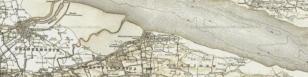 Old map of Grangepans in 1904-1906