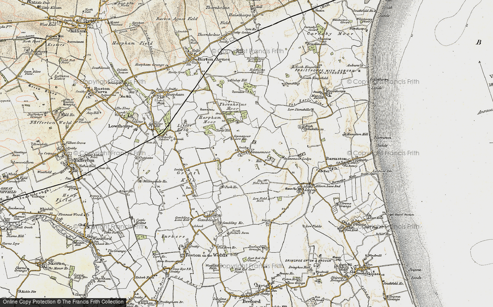 Old Map of Historic Map covering Burtoncarr Ho in 1903-1904