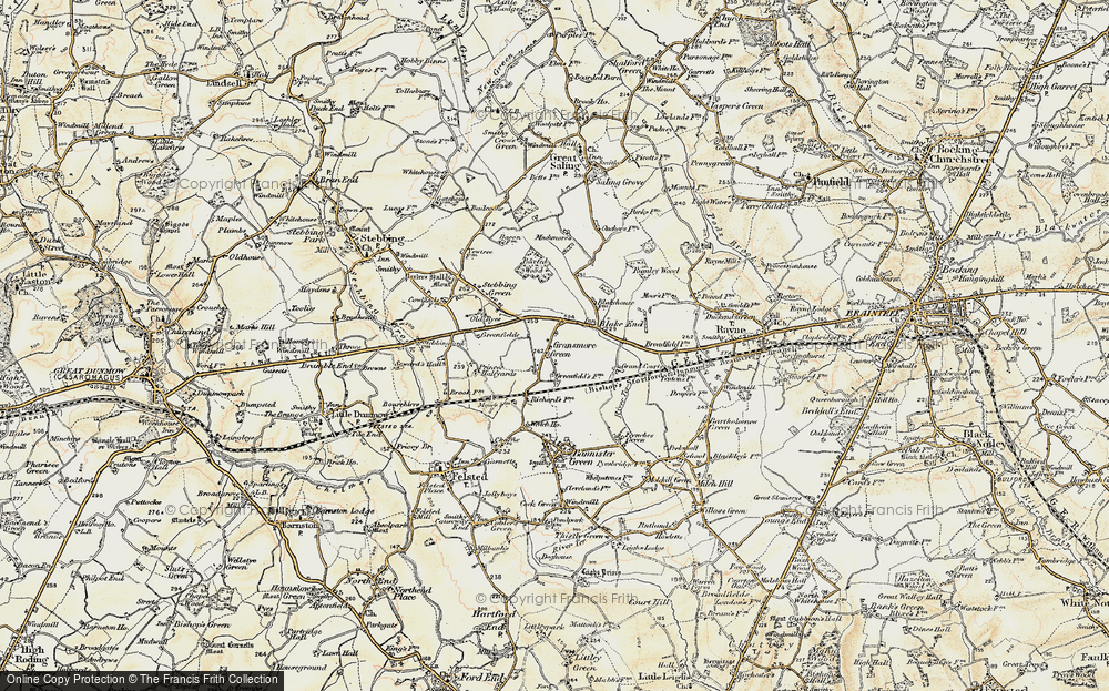Old Map of Historic Map covering Boxted Wood in 1898-1899