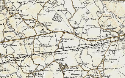 Old map of Boxted Wood in 1898-1899