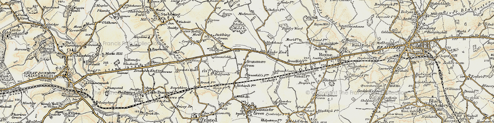 Old map of Boxted Wood in 1898-1899