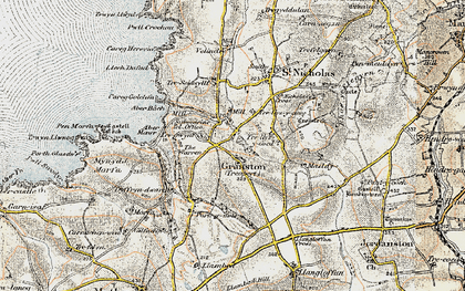 Old map of Aber Bach in 1901-1912