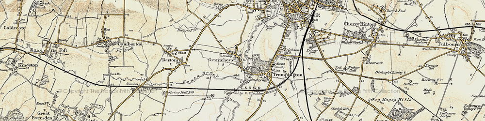 Old map of Grantchester in 1899-1901
