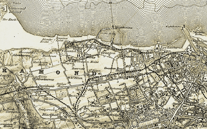Old map of Granton in 1903-1906