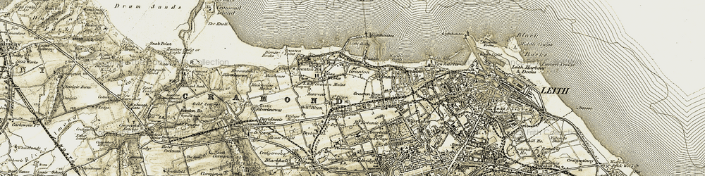 Old map of Granton in 1903-1906
