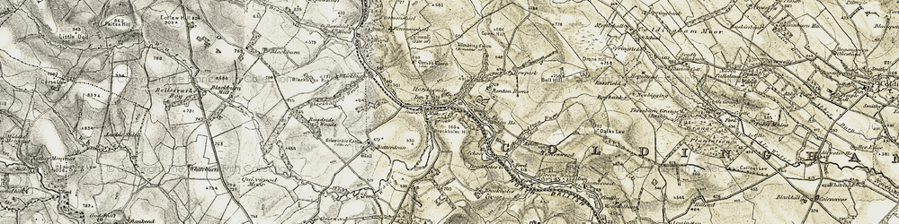 Old map of Butterdean in 1901-1904