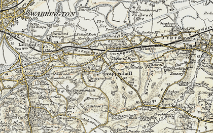 Old map of Grappenhall in 1903