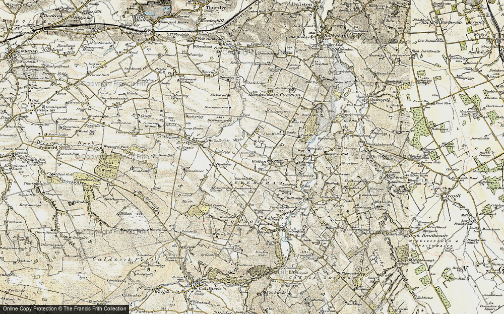 Old Map of Historic Map covering Ling Side in 1901-1904