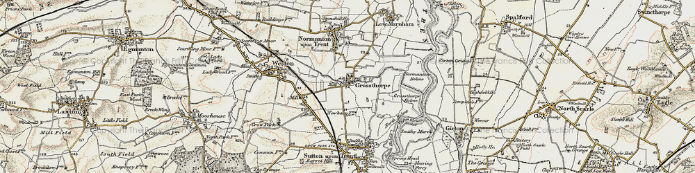 Old map of Grassthorpe in 1902-1903