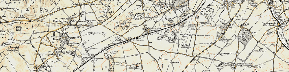 Old map of Grateley in 1897-1899