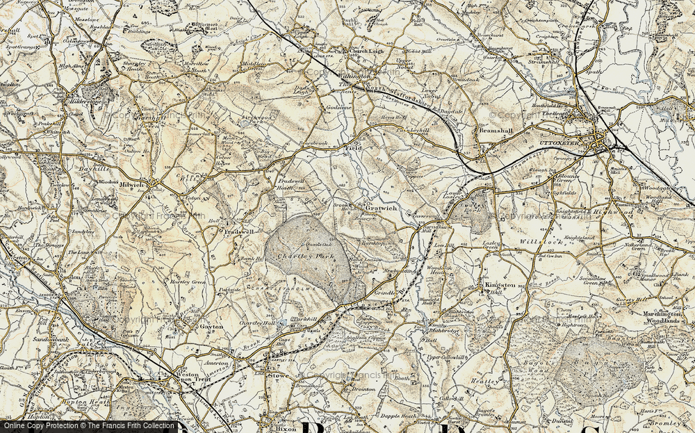 Old Map of Gratwich, 1902 in 1902