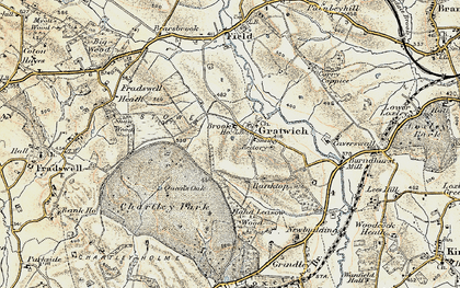Old map of Gratwich in 1902