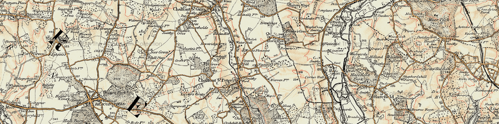 Old map of Gravel Hill in 1897-1898