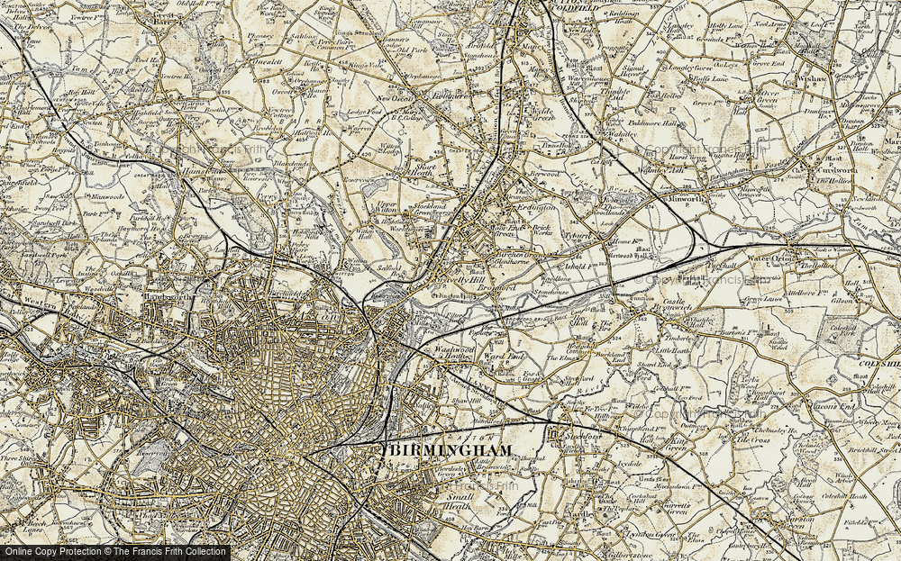 Old Map of Gravelly Hill, 1902 in 1902