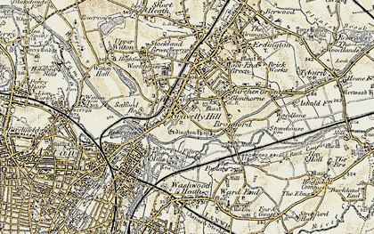 Old map of Gravelly Hill in 1902