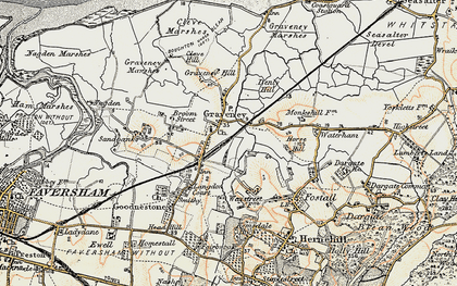 Old map of Graveney in 1897-1898