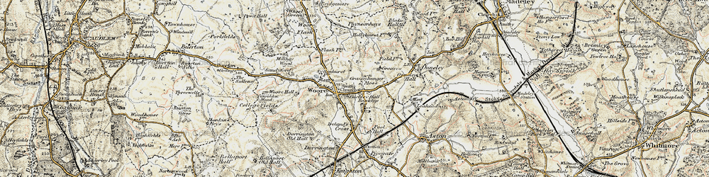 Old map of Gravenhunger Moss in 1902
