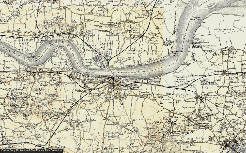 Old Map of Gravesend, 1897-1898 in 1897-1898