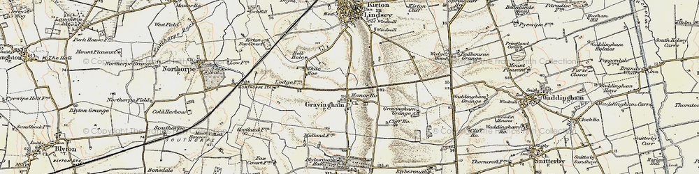 Old map of Grayingham in 1903-1908