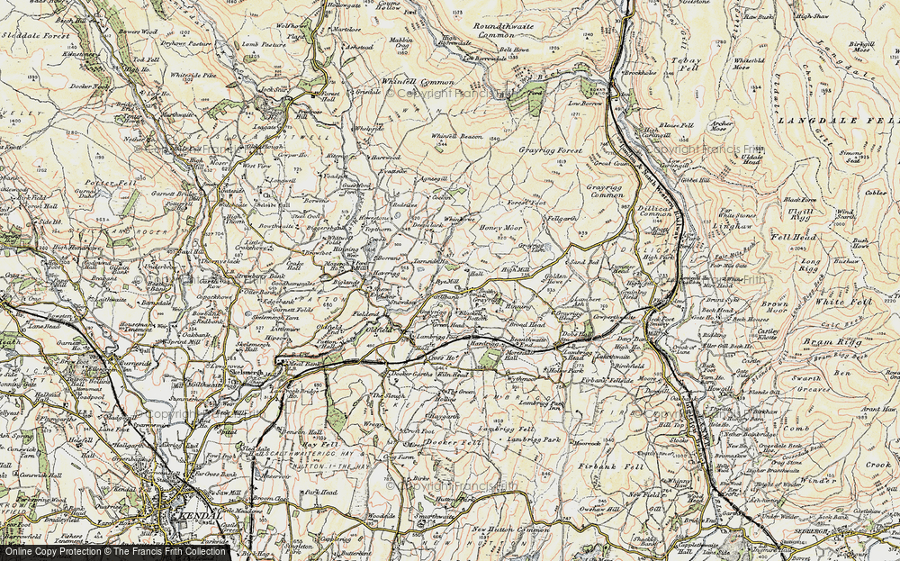Old Map of Historic Map covering Whinhowe Gill in 1903-1904