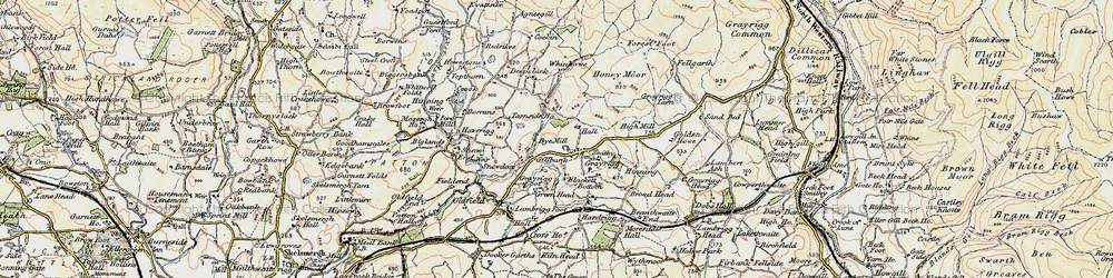 Old map of Whinfell Beacon in 1903-1904