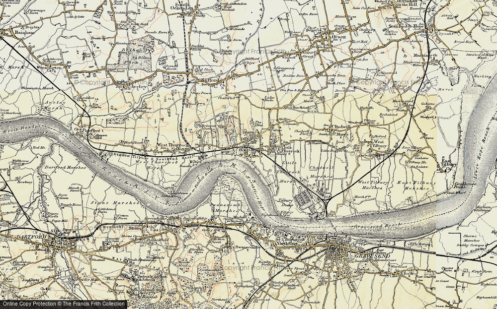 Old Map of Historic Map covering Broadness in 1897-1898